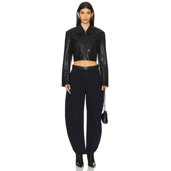 Frame Boomerang Barrel Jean in Black 30 - Picture 1 of 5